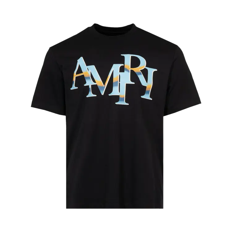 

Футболка Amiri Staggered Chrome 'Black', черный