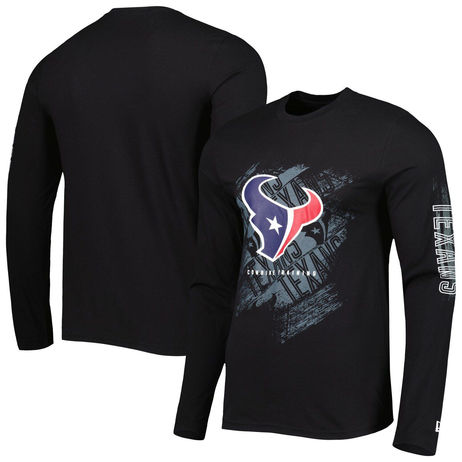 

Мужская черная футболка с длинным рукавом Houston Texans Joint Authentic Action New Era, Черный