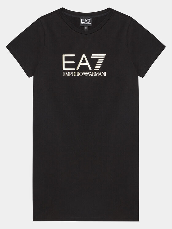 

Летнее платье стандартного кроя Ea7 Emporio Armani, черный