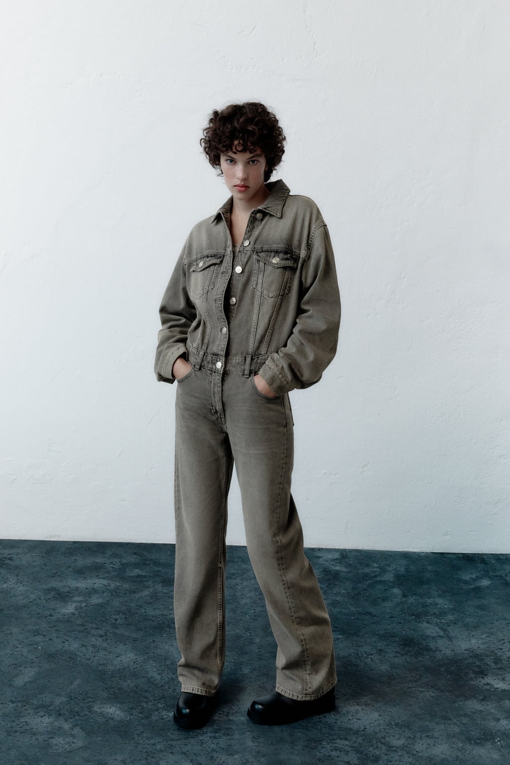 

Джинсовый комбинезон Trf ZARA, серый