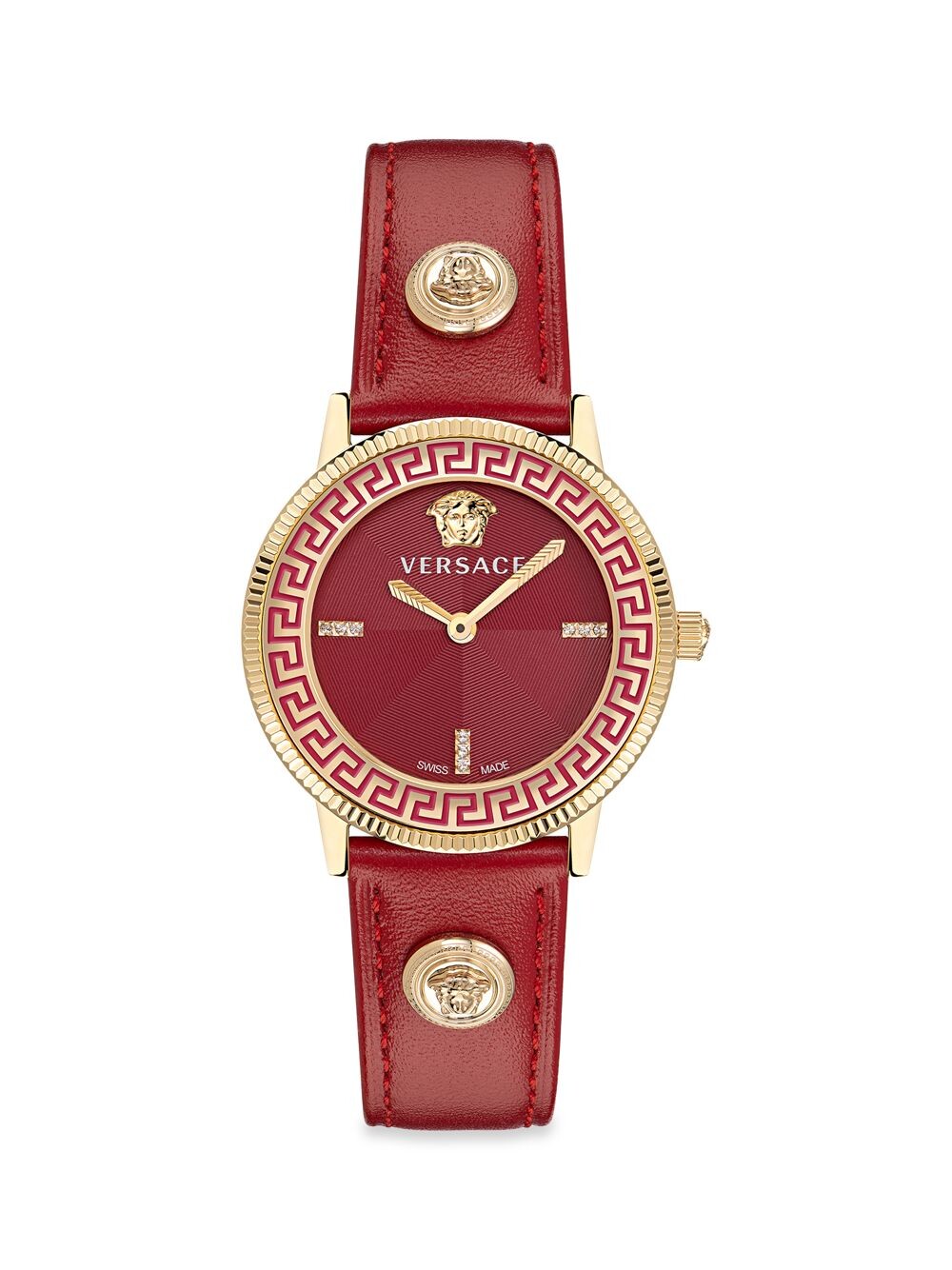

Часы V-Tribute с кожаным ремешком Versace, красный