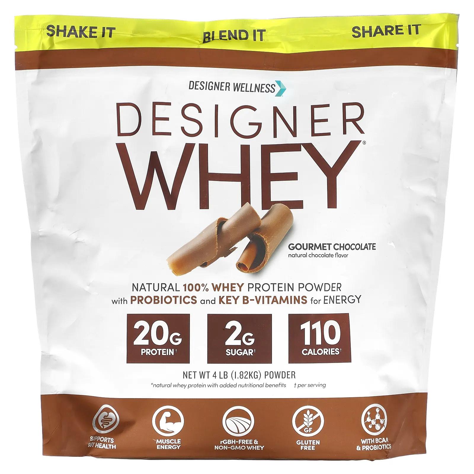 цена Designer Protein Designer сыворотка Натуральный 100% сывороточный протеин Изысканный шоколад 4 фунта