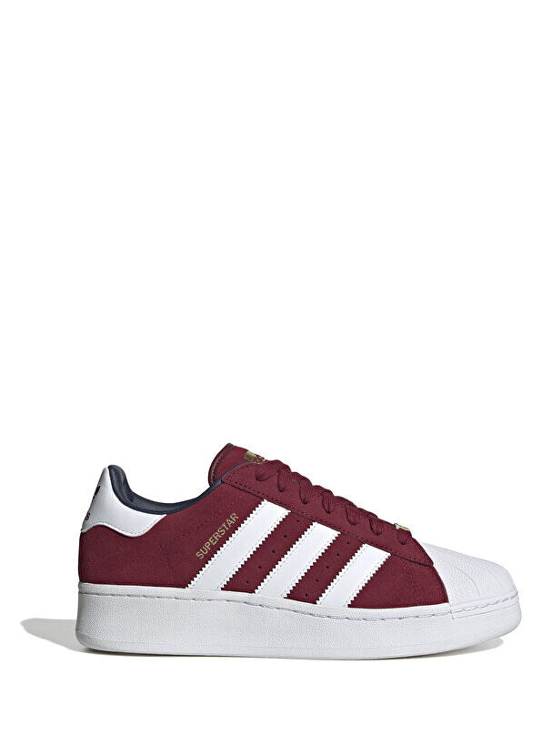 

Женские кожаные кроссовки superstar xlg бордово-красные Adidas
