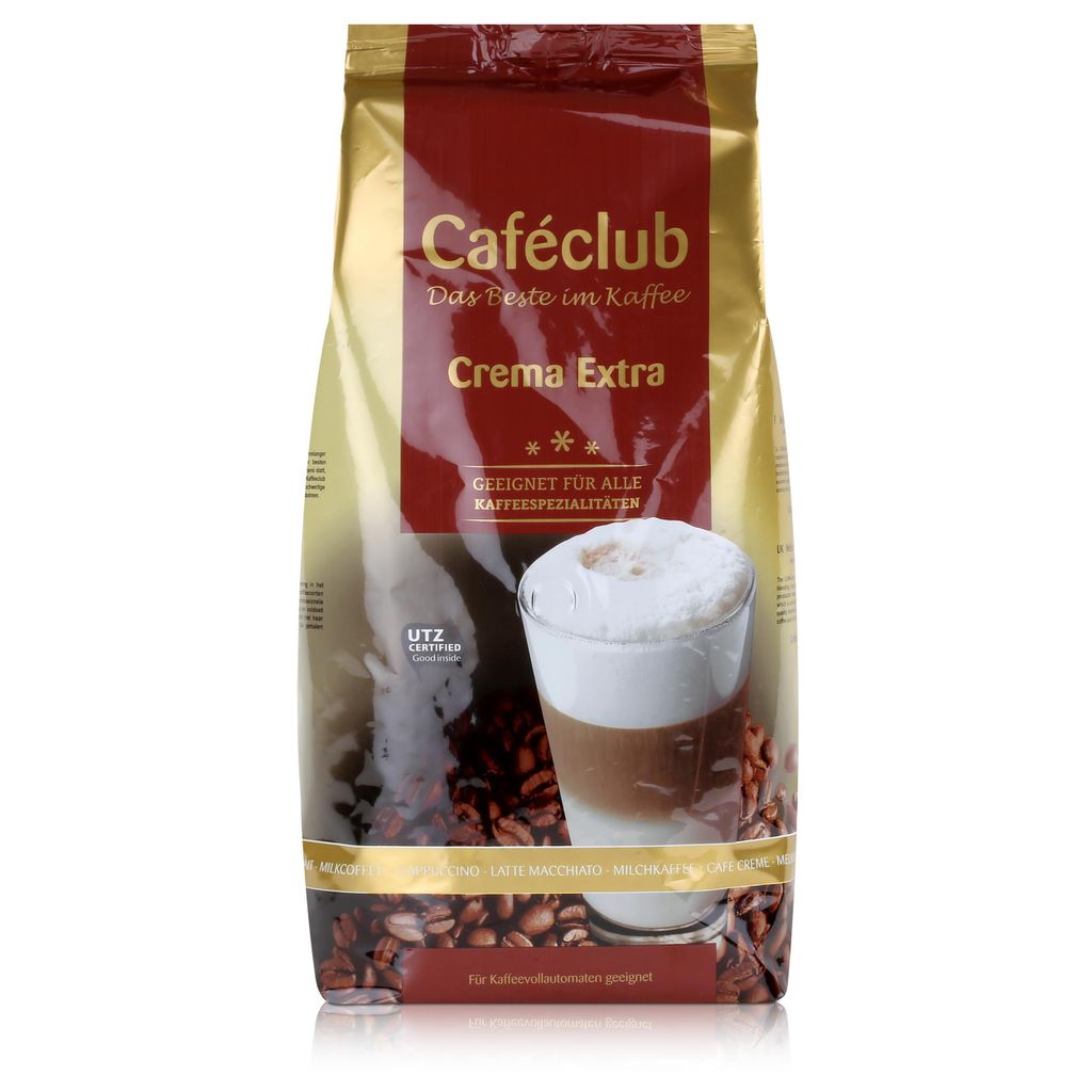 

Кофе Cafeclub Crema Extra в зернах 1кг - для полностью автоматических кофемашин