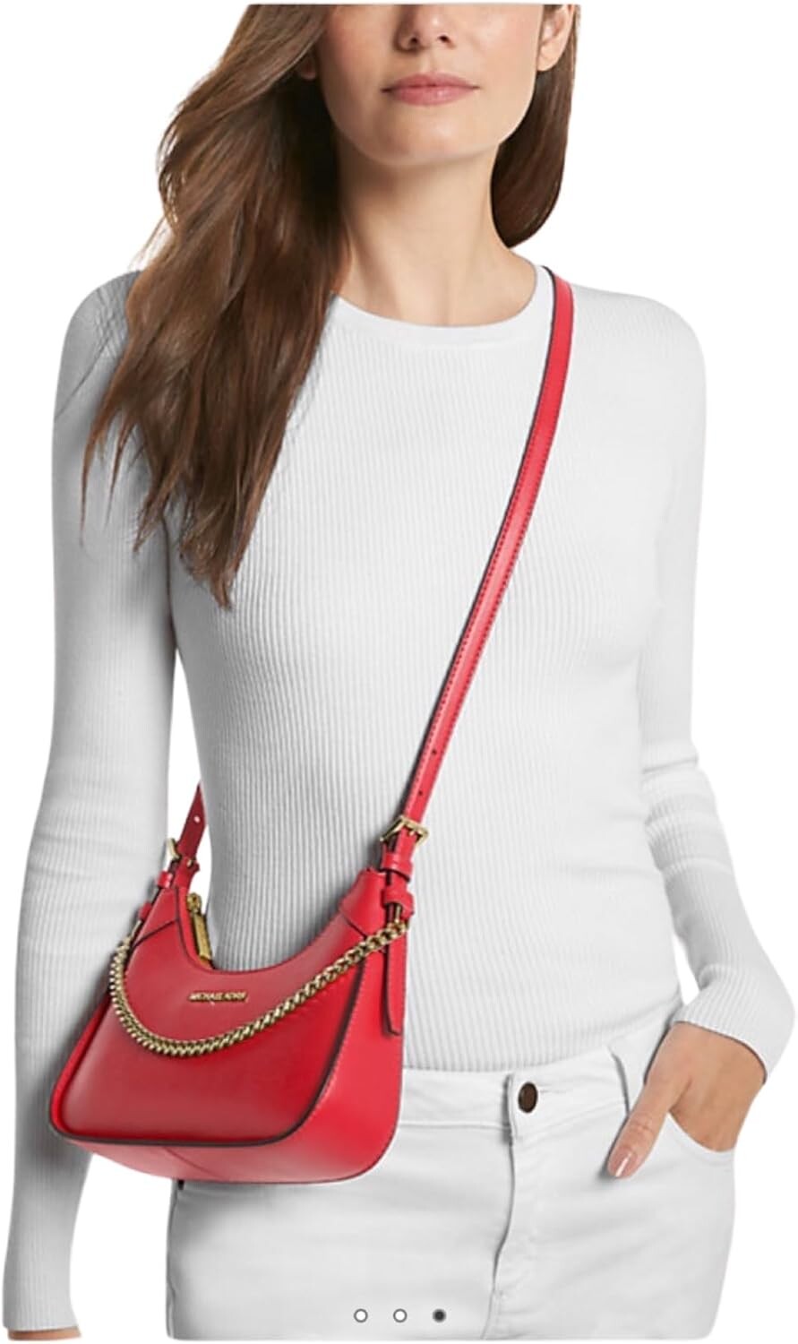 

Кожаная сумка через плечо Michael Kors Wilma (красная)