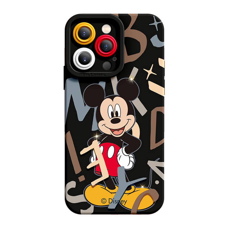 

Super Mouse Чехол для телефона, Yadan Black English Mickey anti-drop silicone lens all-i