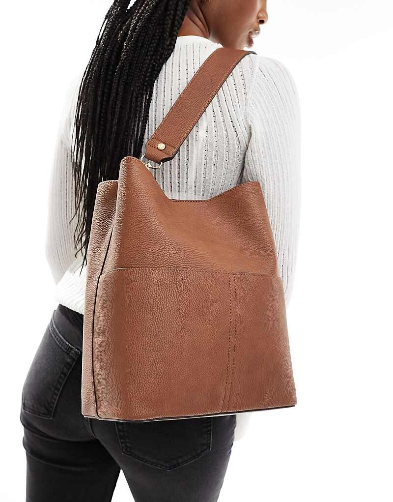 

Сумка-ведро Accessorize из искусственной замши коричневого цвета