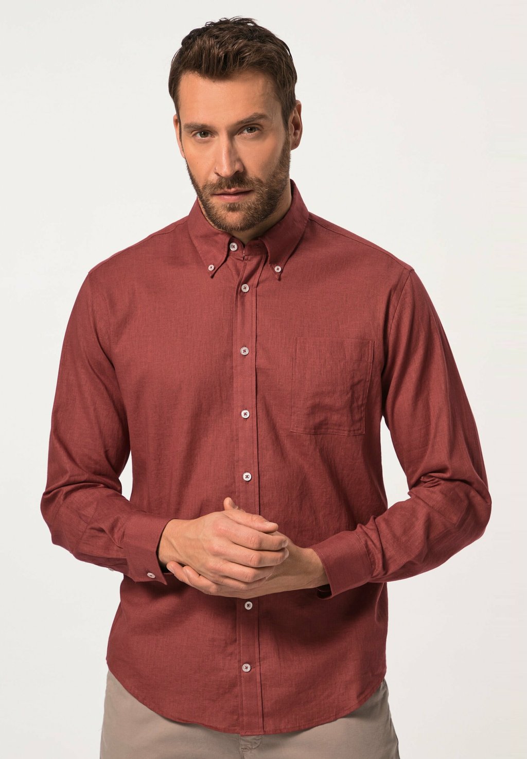 Рубашка MIX LANGARM BUTTONDOWN-KRAGEN MODERN FIT JP1880, цвет gebrannter ton