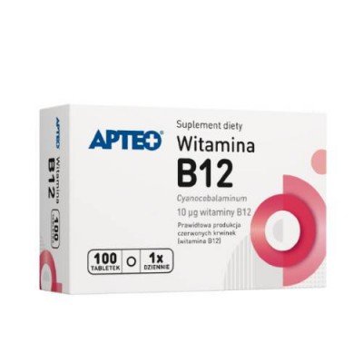 Apteo, Витамин B12, 100 таблеток. сублингвальный витамин b12 nature made b12 с вишней 50 таблеток