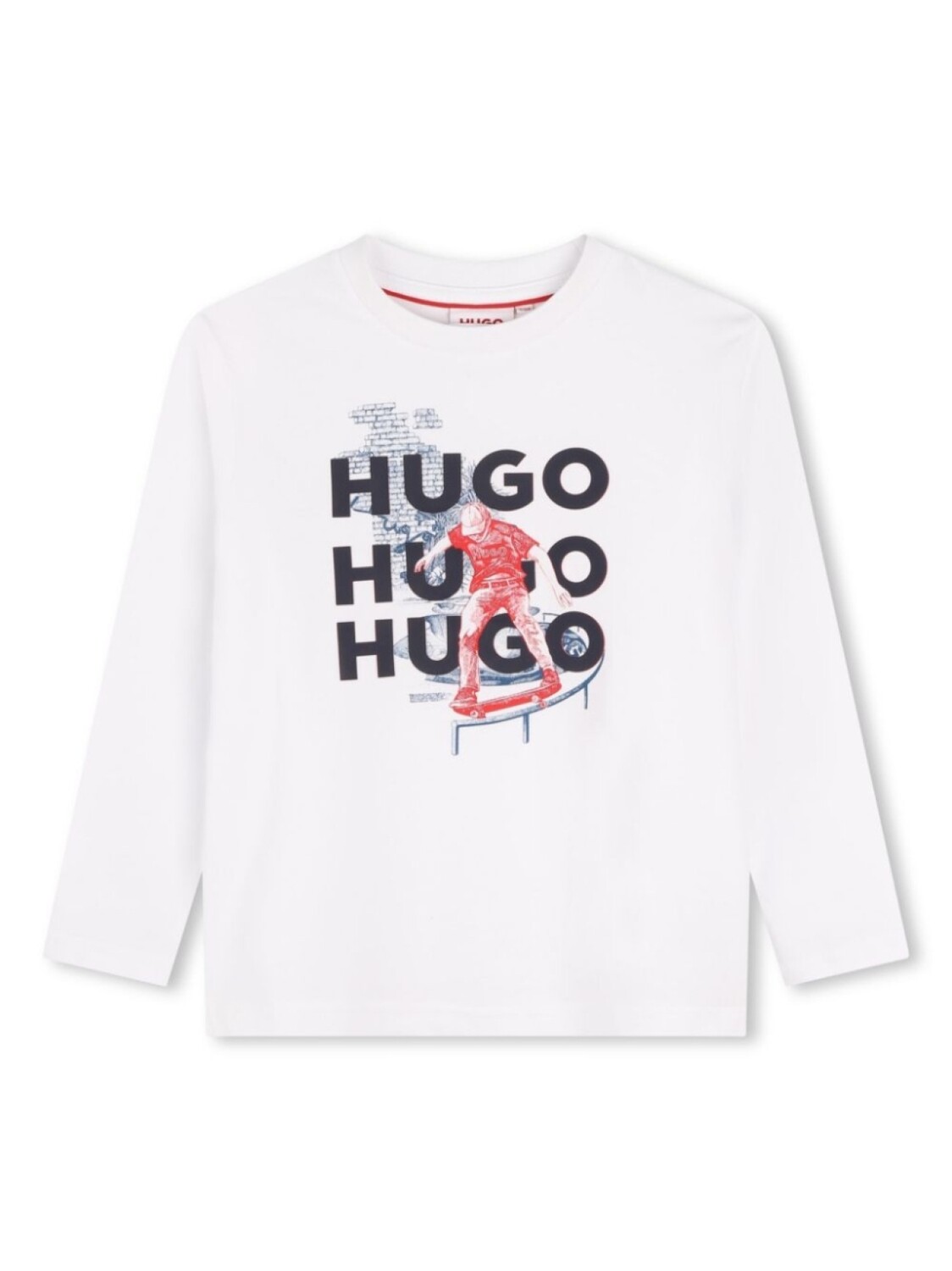 

HUGO KIDS logo-print cotton T-shirt, белый