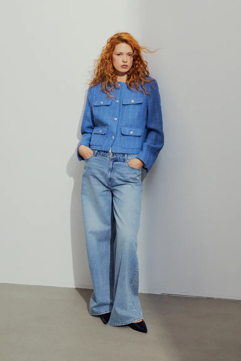 

Жакет из тисненой ткани H&M, синий