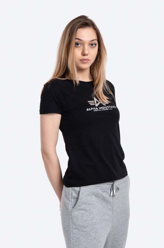 

Хлопковая футболка New Basic T с принтом фольги Alpha Industries, черный