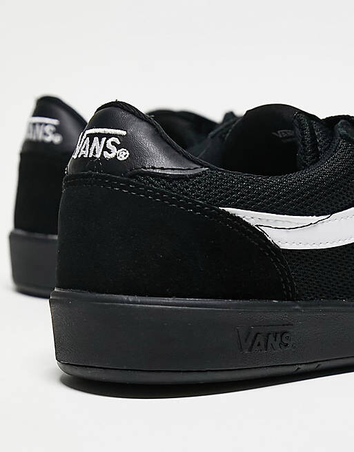 

Черные кроссовки Vans Cruze с белой полоской по бокам