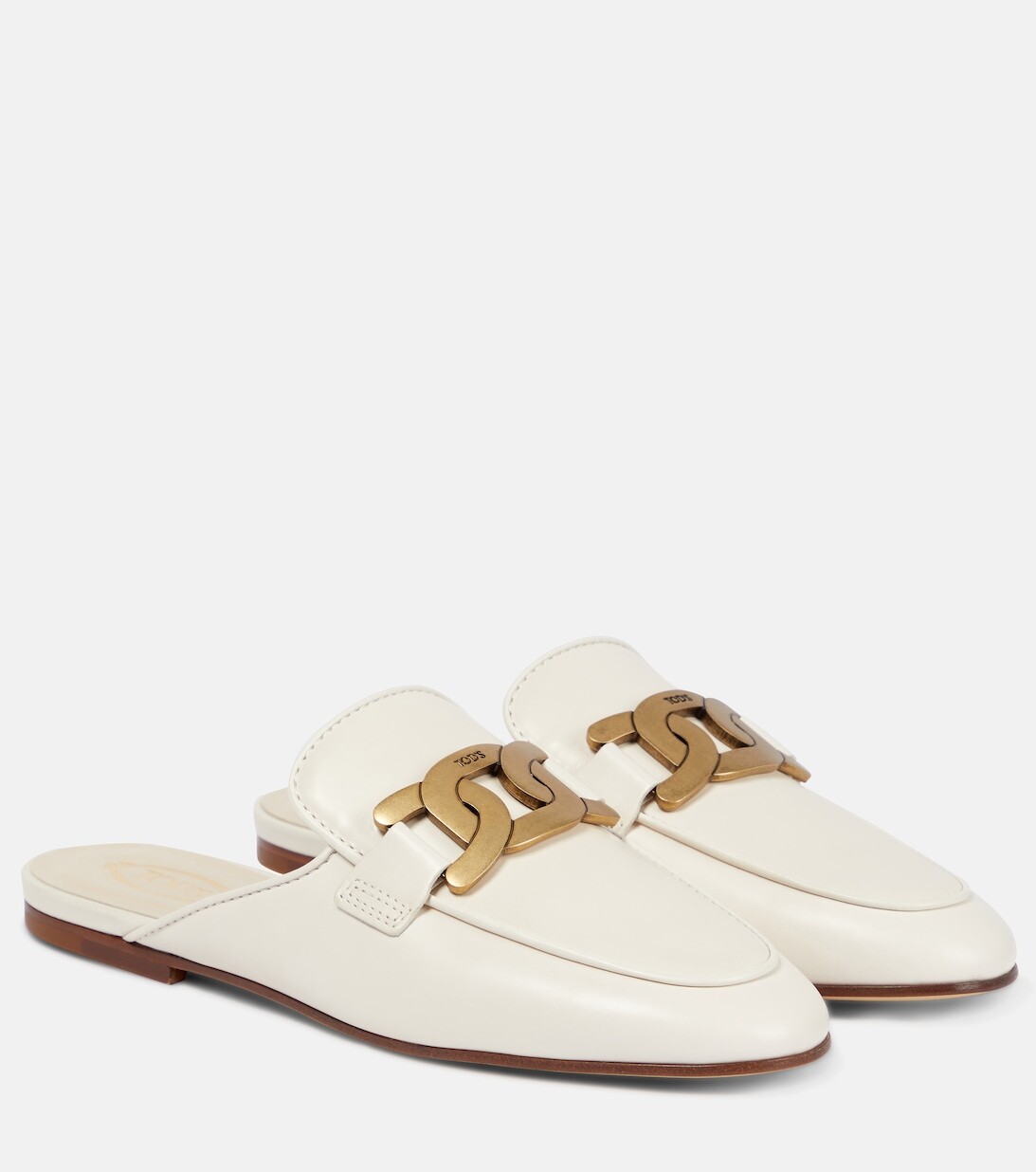 

Кожаные тапочки Кейт Tod's, нейтральный