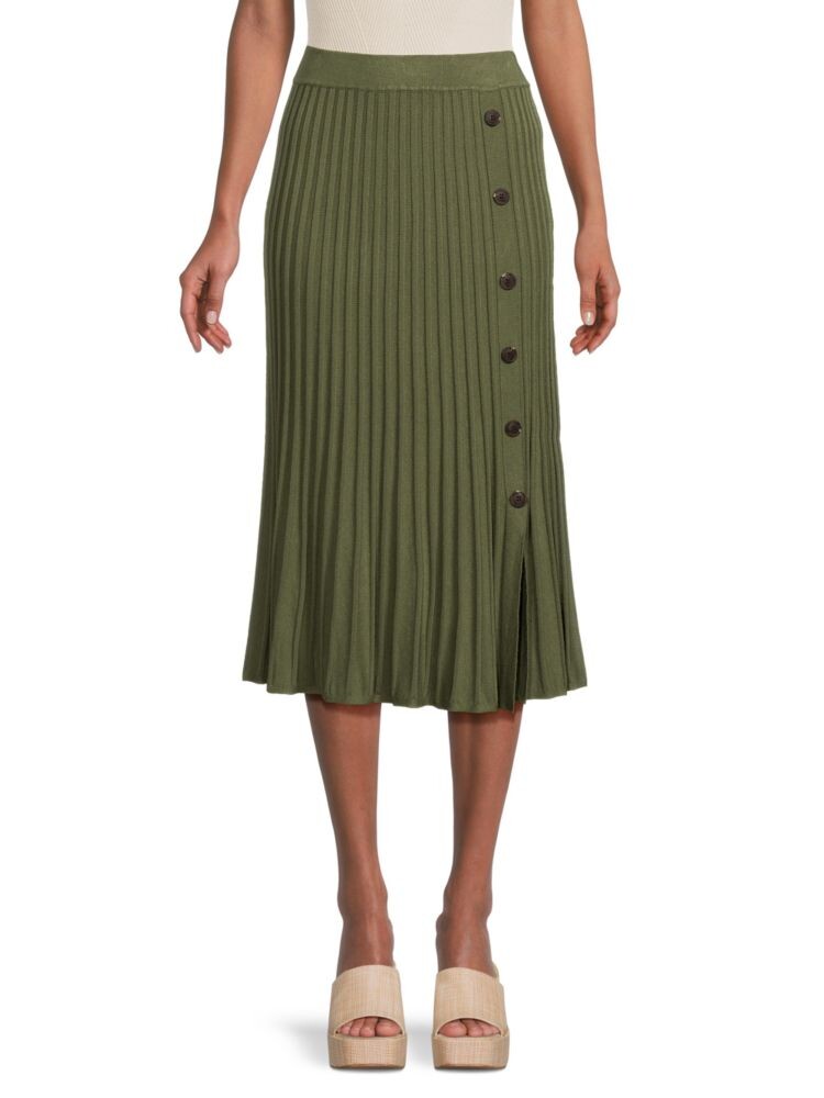 

Юбка-миди в рубчик А-силуэта Saks Fifth Avenue, цвет Olive