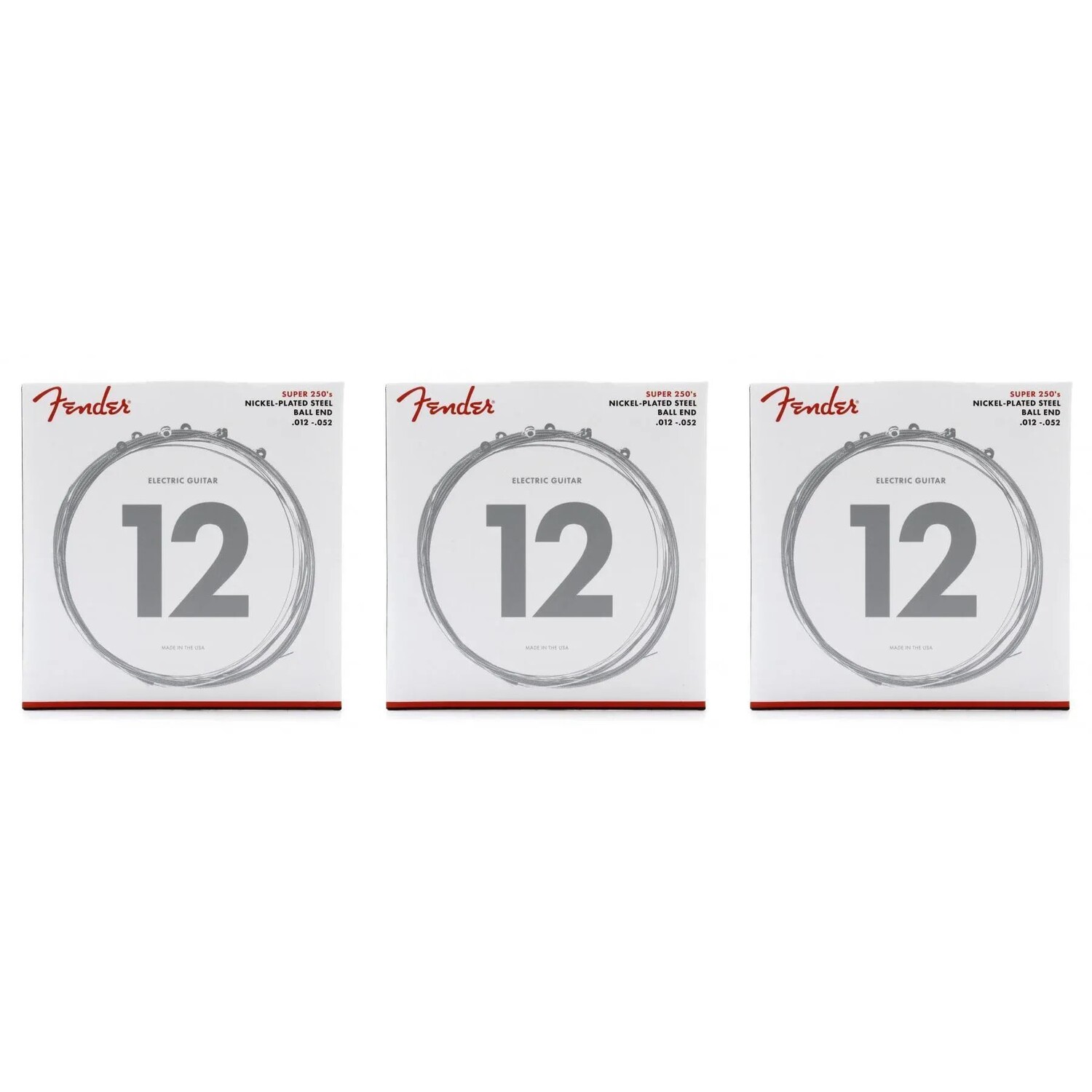 

Струны для электрогитары Fender 250H Super 250 из никелированной стали — .012-.052 Heavy (3 шт.)
