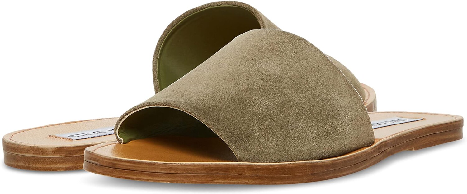 

Сандалии на плоской подошве Grace Slide Sandal Steve Madden, цвет Khaki Suede