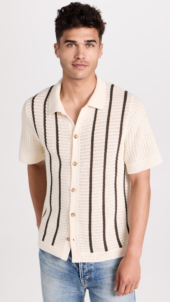 

Рубашка Vince Crochet Stripe Button Down