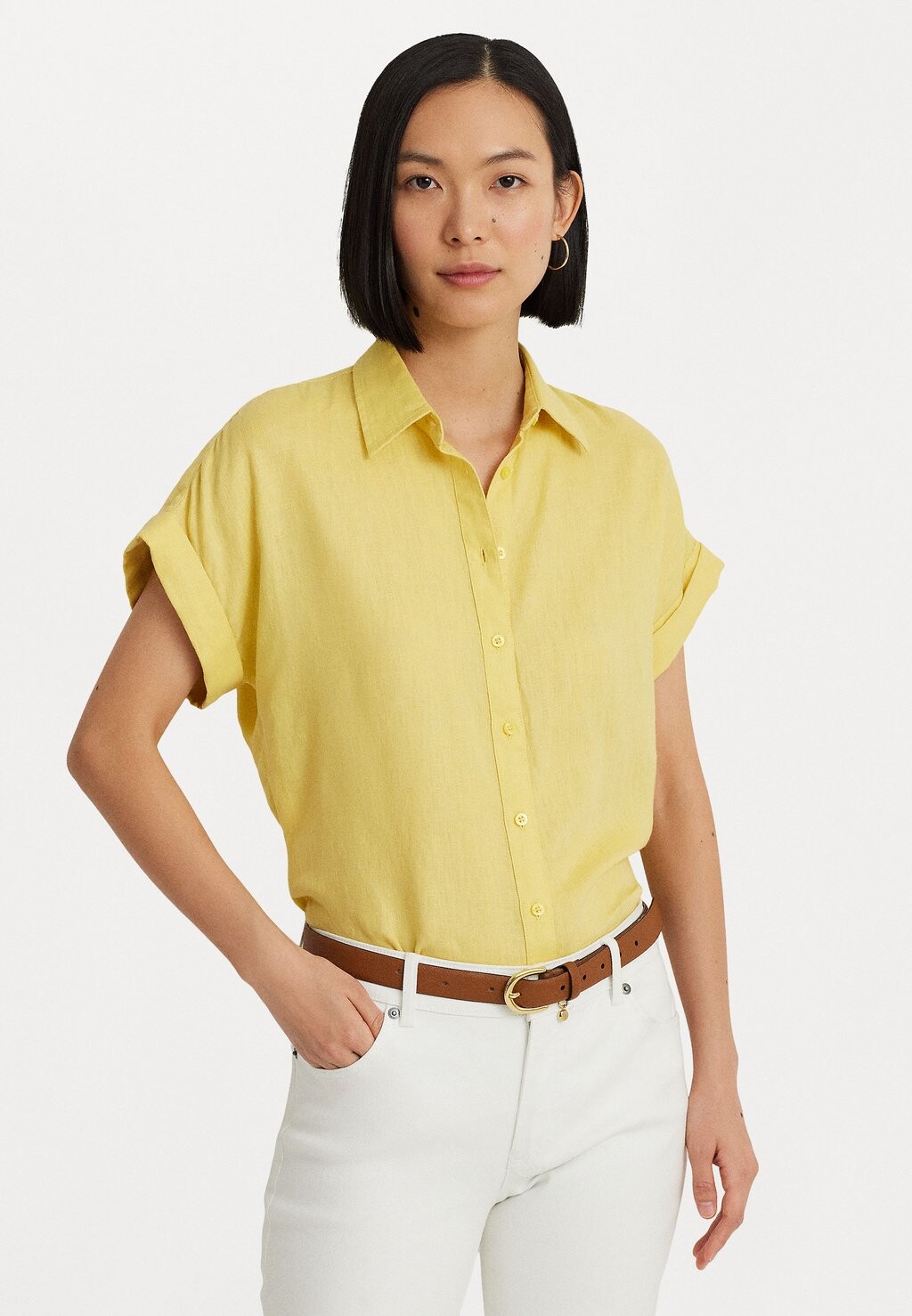 

Блузка на пуговицах BROONO SHORT SLEEVE SHIRT Lauren Ralph Lauren, желтый