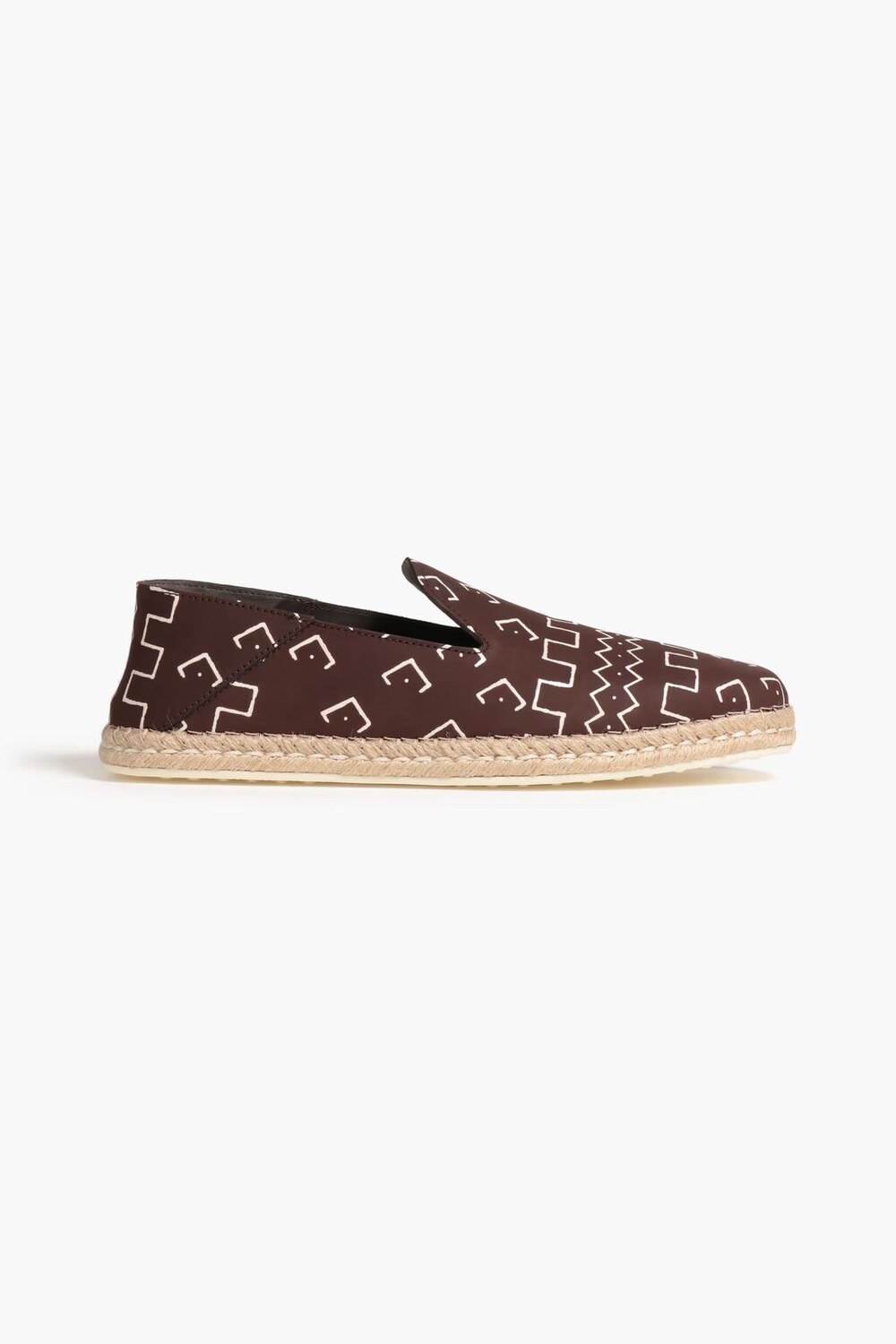 

Кожаные эспадрильи с принтом Tod'S, темно коричневый