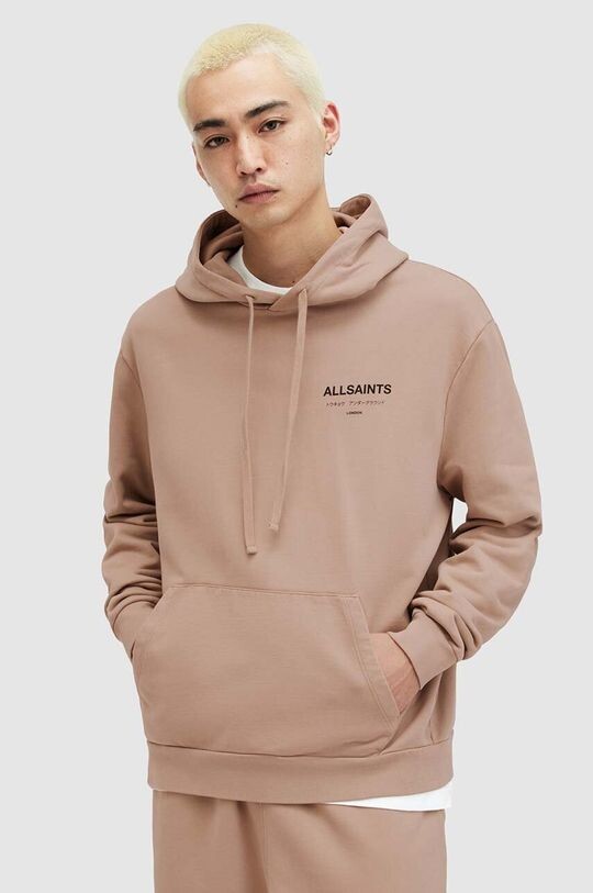 

Хлопковая толстовка AllSaints, бежевый