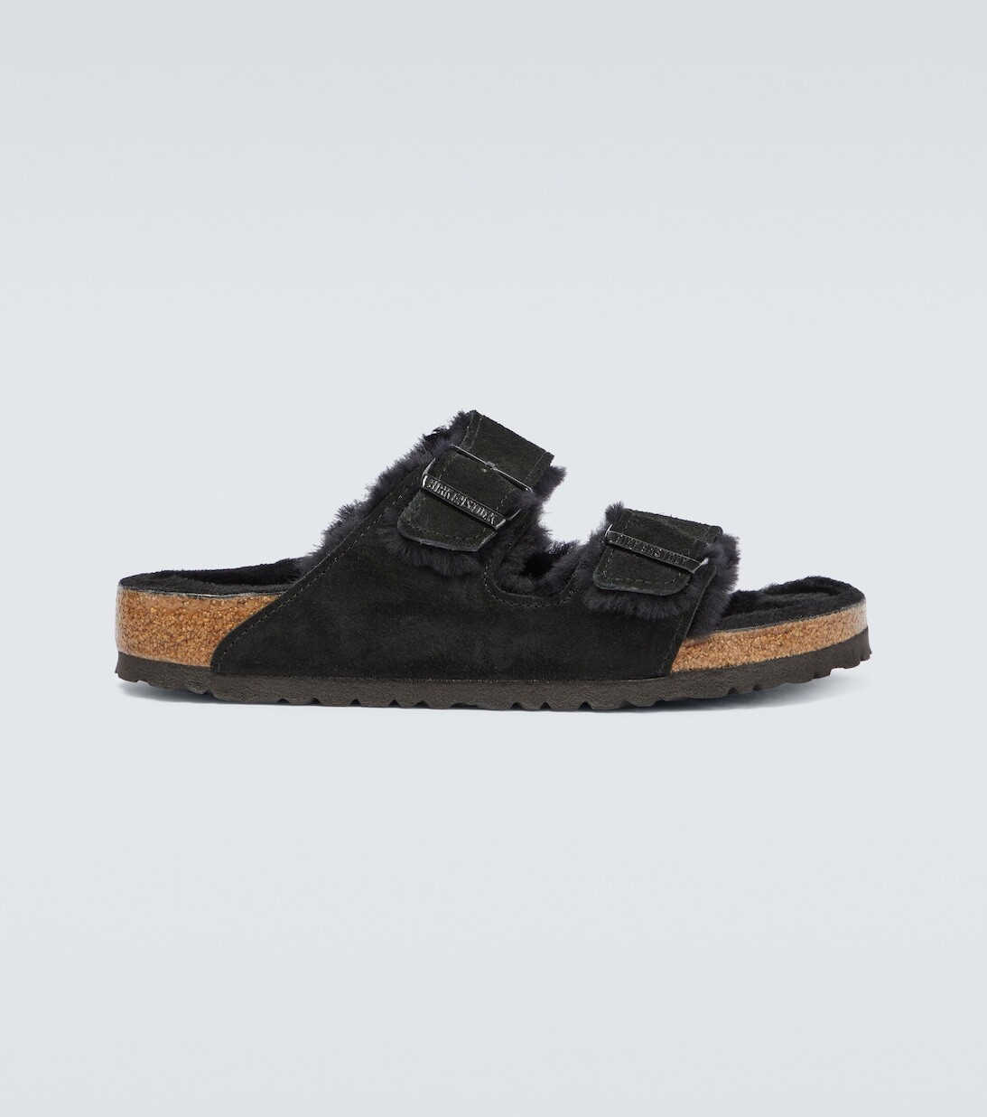 

Сандалии Arizona из замши и овчины Birkenstock, черный