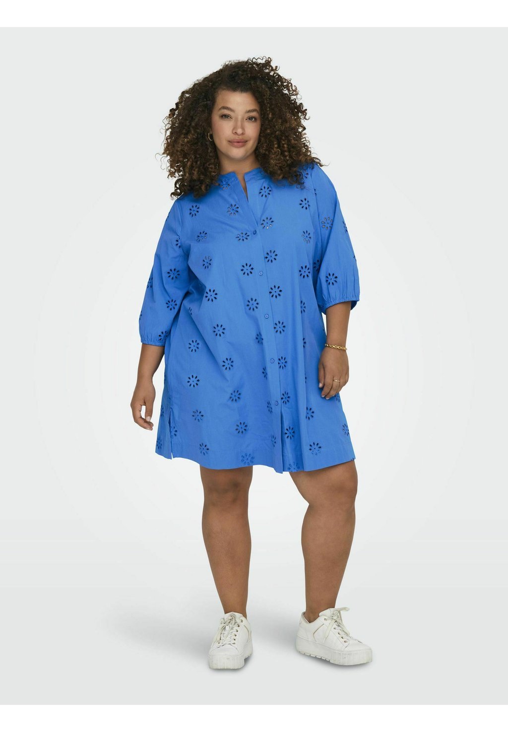 Рубашка-платье ONLY Carmakoma, светло-синий