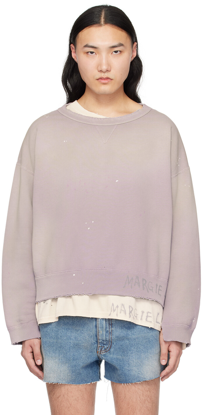 

Фиолетовый свитшот с рукописной надписью Maison Margiela