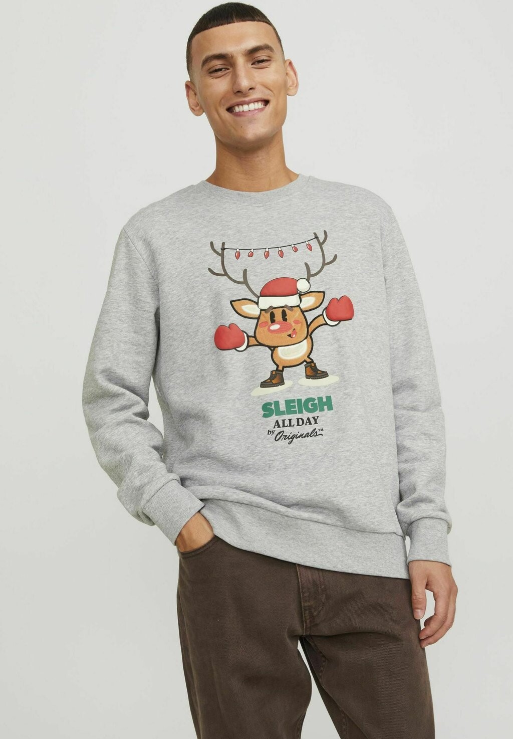 

Толстовка X-MAS Jack & Jones, светло-серый меланж