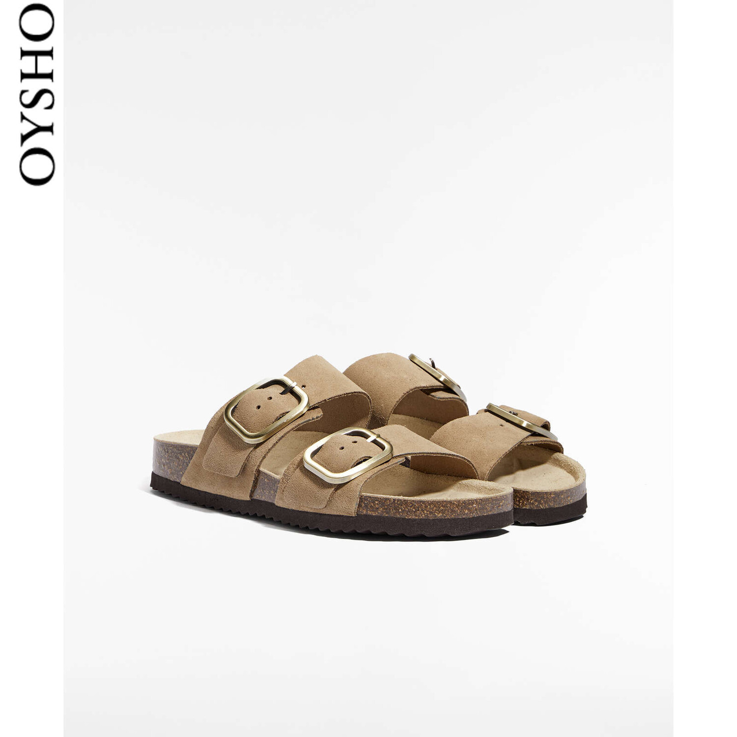 

Босоножки Oysho Birkenstock с пряжками, песочный