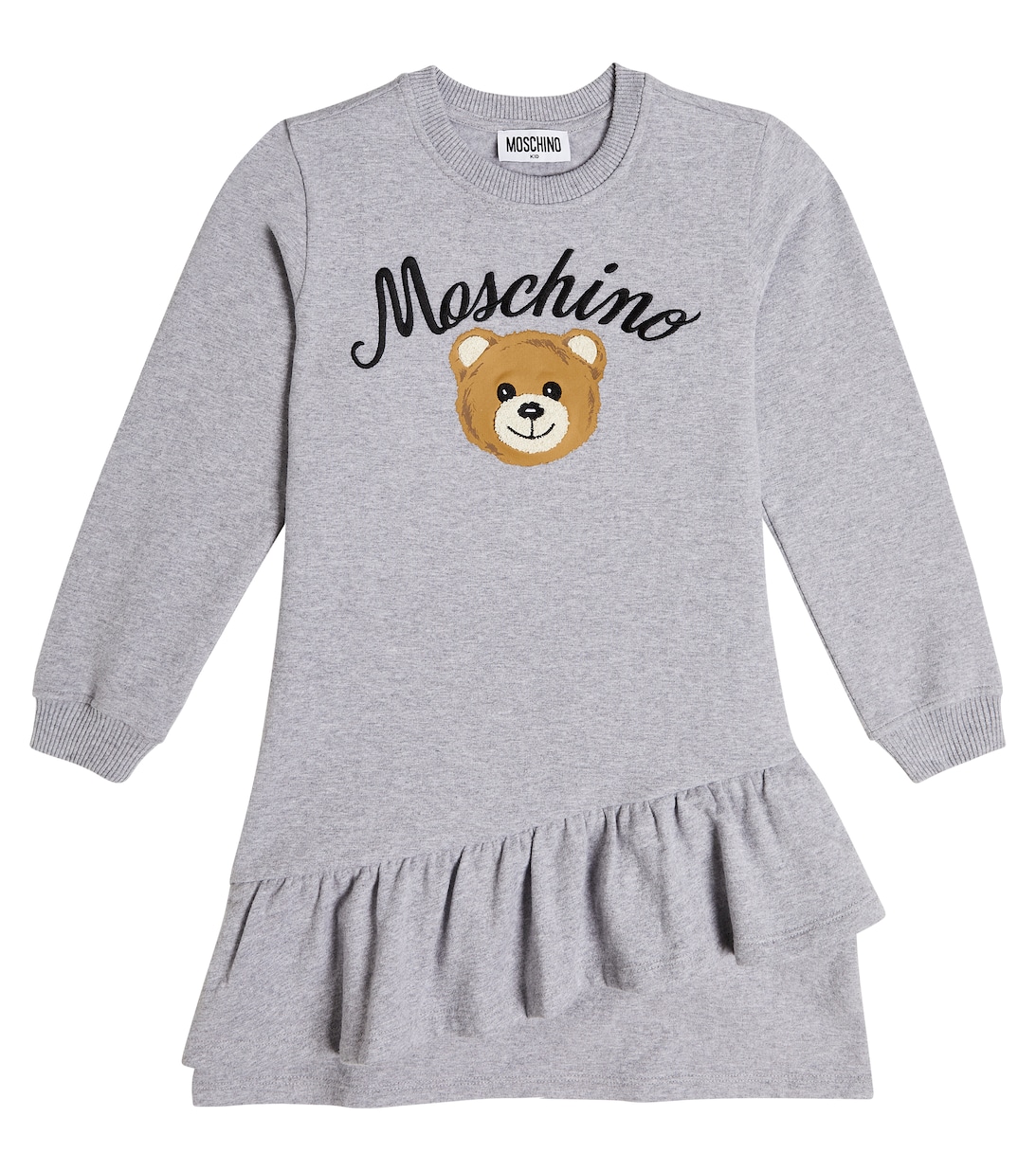 

Платье-толстовка Teddy Bear из смесового хлопка Moschino, серый