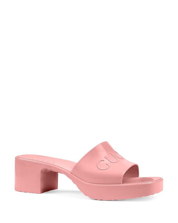 

Женские шлепанцы на платформе с блочным каблуком Gucci