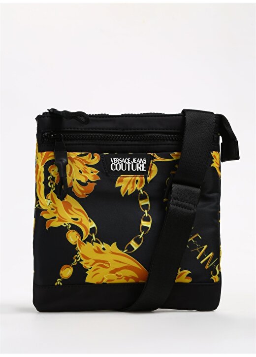 

Черно-золотая мужская сумка-мессенджер размером 22X24x1 см 75YA4B86 Versace Jeans Couture, черный