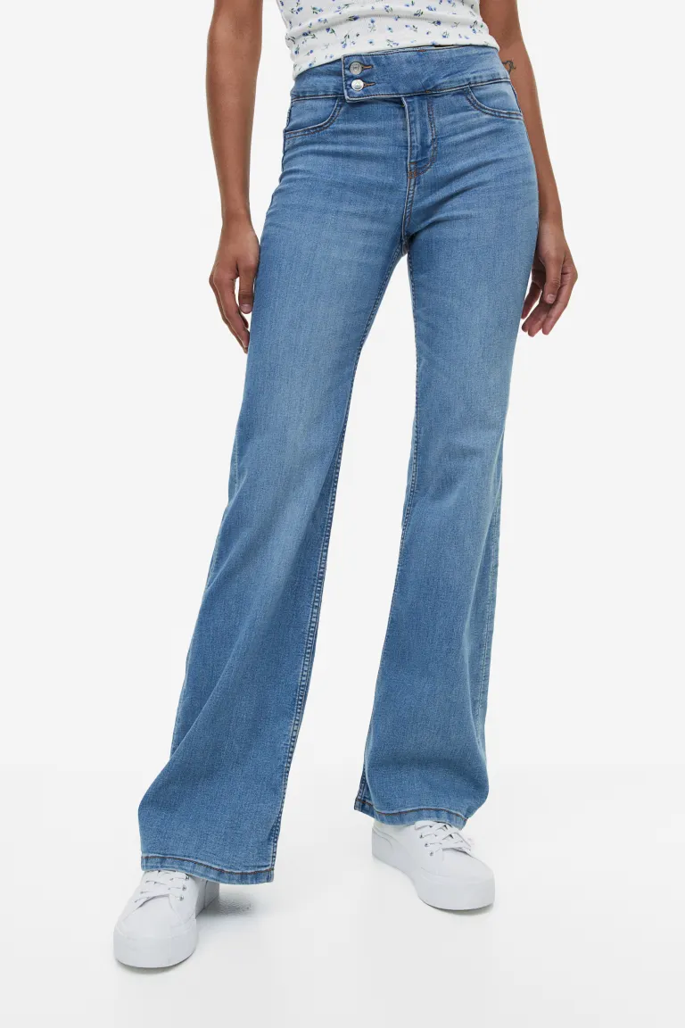 

Расклешенные низкие джинсы H&M, синий