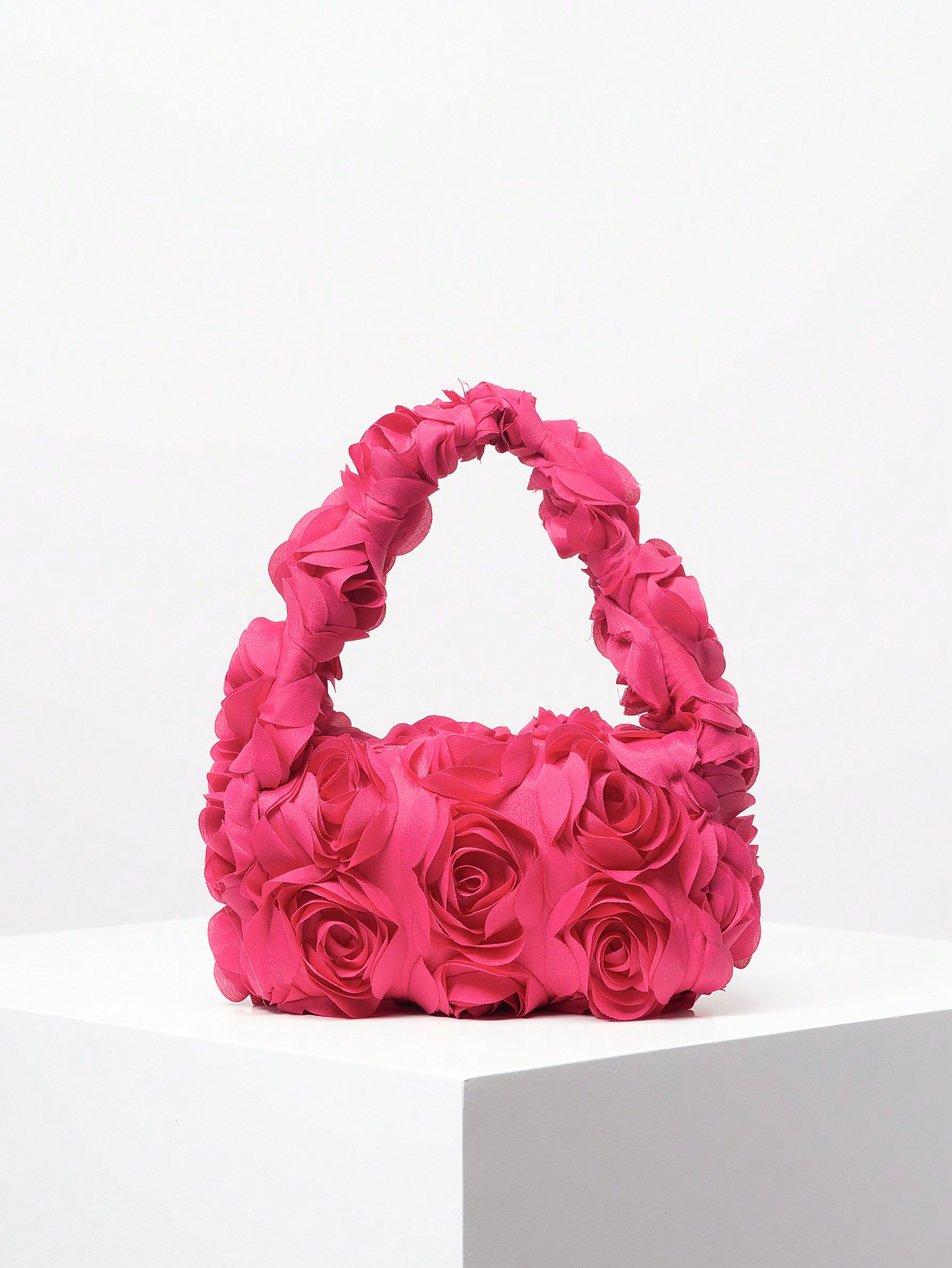 цена Твердая пушистая мягкая сумка-саквояж ярких цветов, ярко-розовый