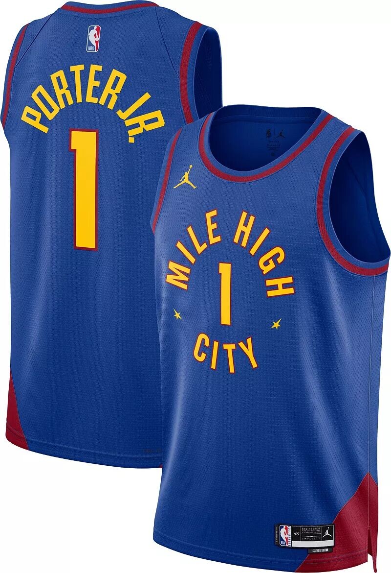 

Jordan Мужская футболка Nike Denver Nuggets Michael Porter Jr. #1 Statement Swingman