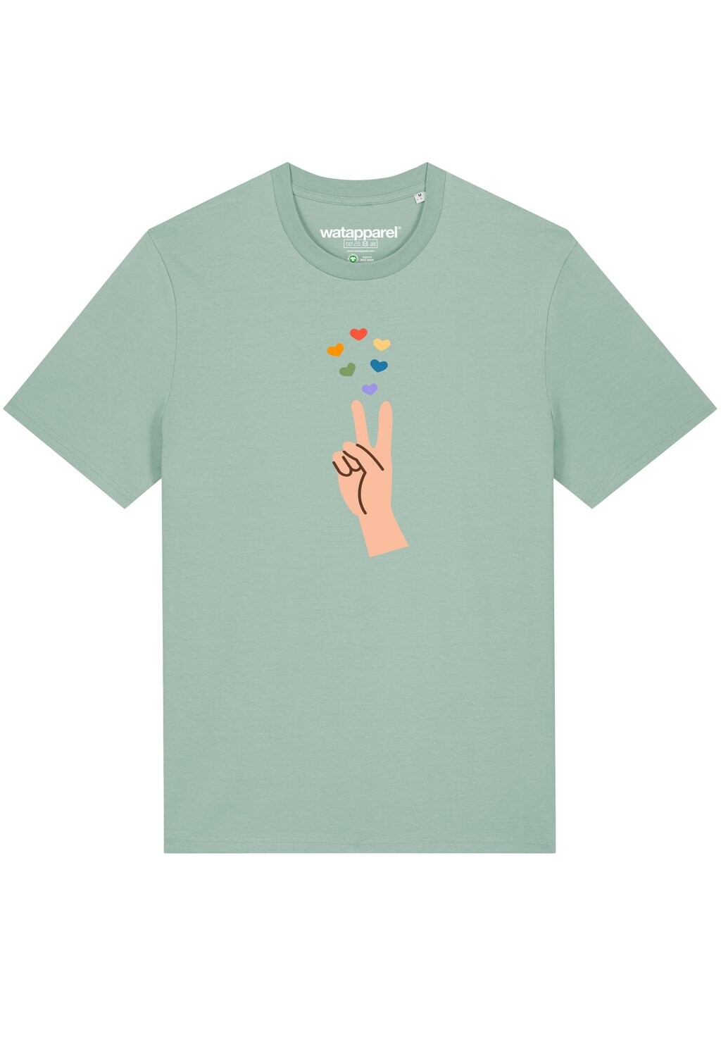 

Футболка с принтом SPREAD LOVE Watapparel, цвет aloe