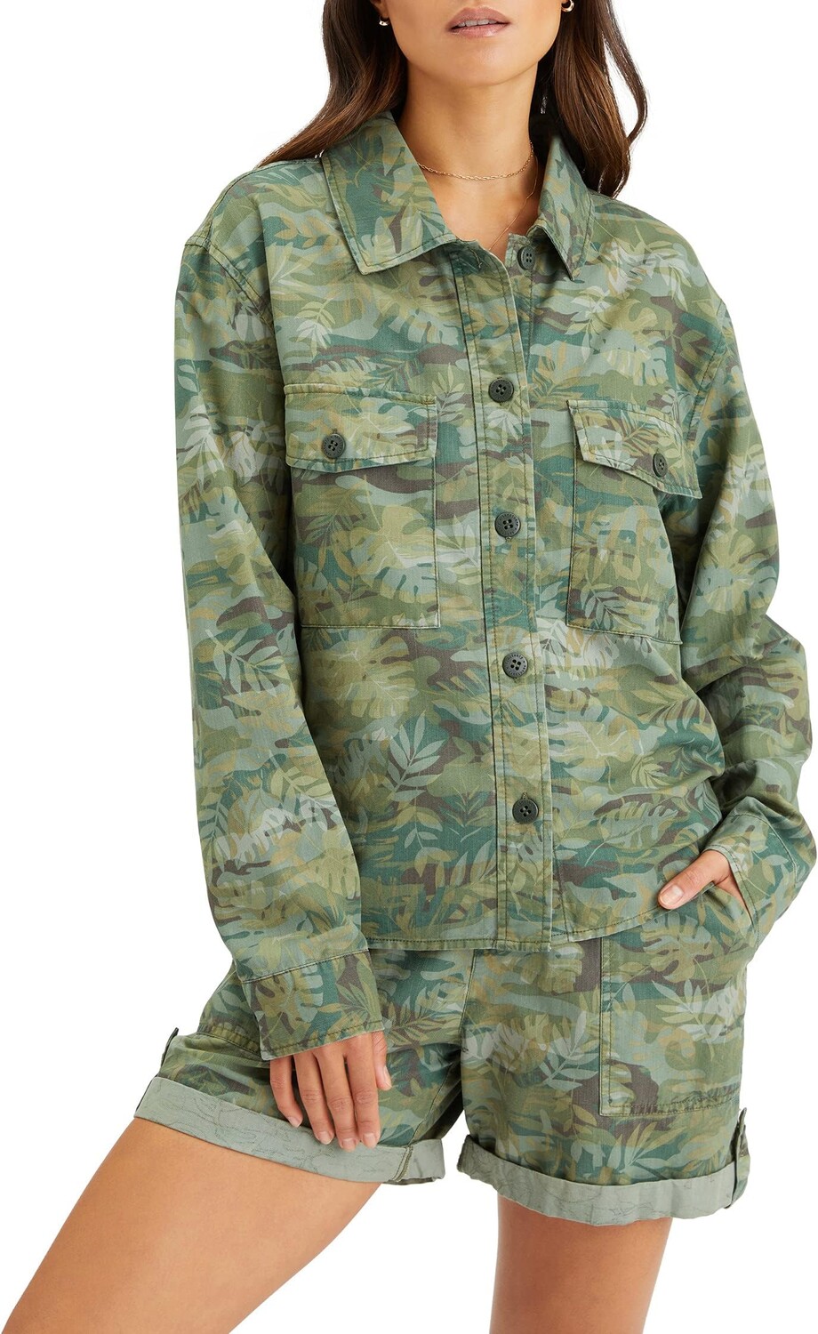 

Куртка Cropped Shirt Jacket Sanctuary, цвет Tropic Camo