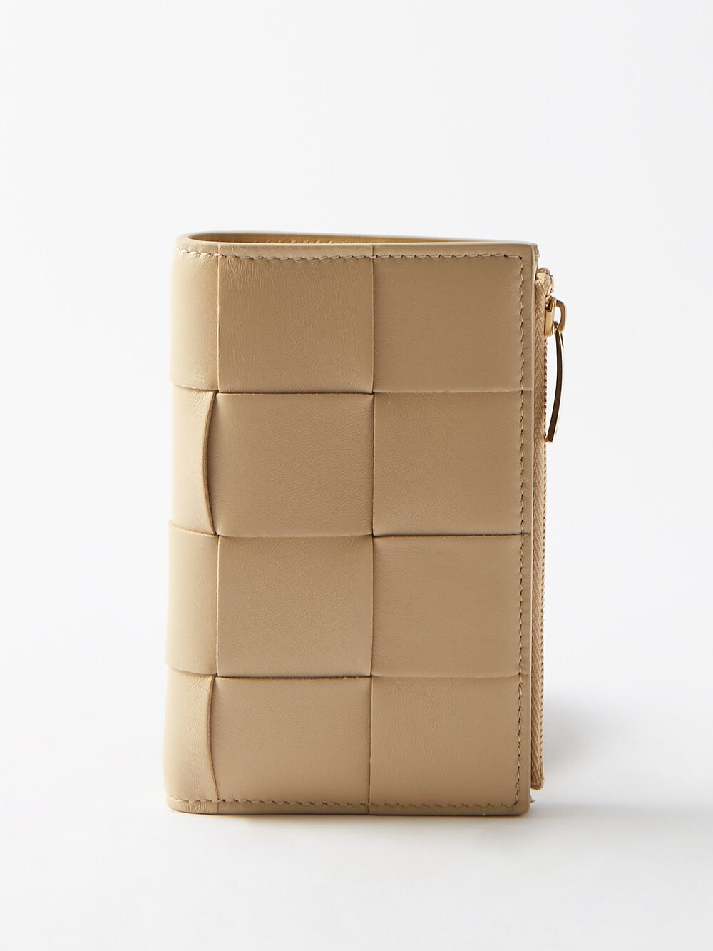 

Складной кошелек cassette из кожи intrecciato Bottega Veneta, бежевый
