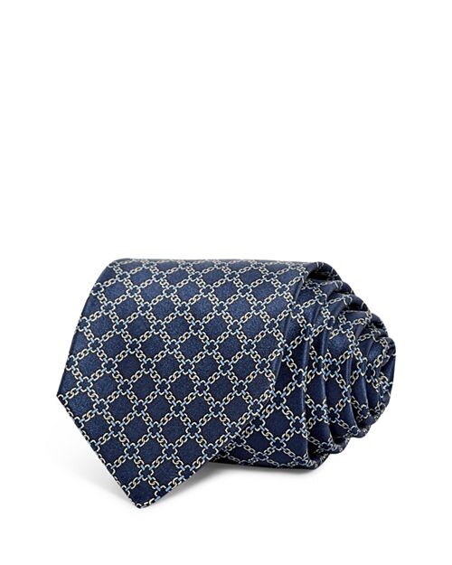 

Классический шелковый галстук с медальоном-цепочкой The Men's Store at Bloomingdale's, цвет Blue