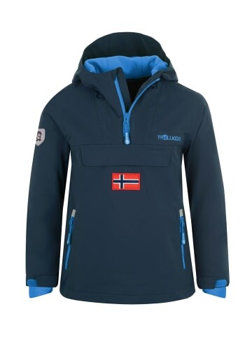 

Пуховик Trollkids Parka Mantel KIRKENES, цвет Marineblau/Mittelblau