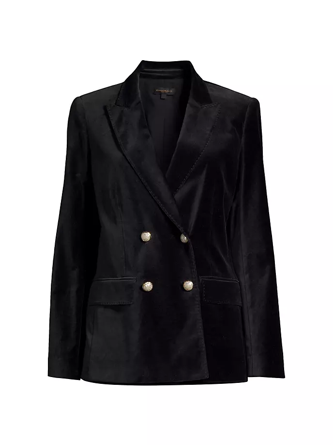 

Двубортный бархатный пиджак Main Event Donna Karan New York, черный