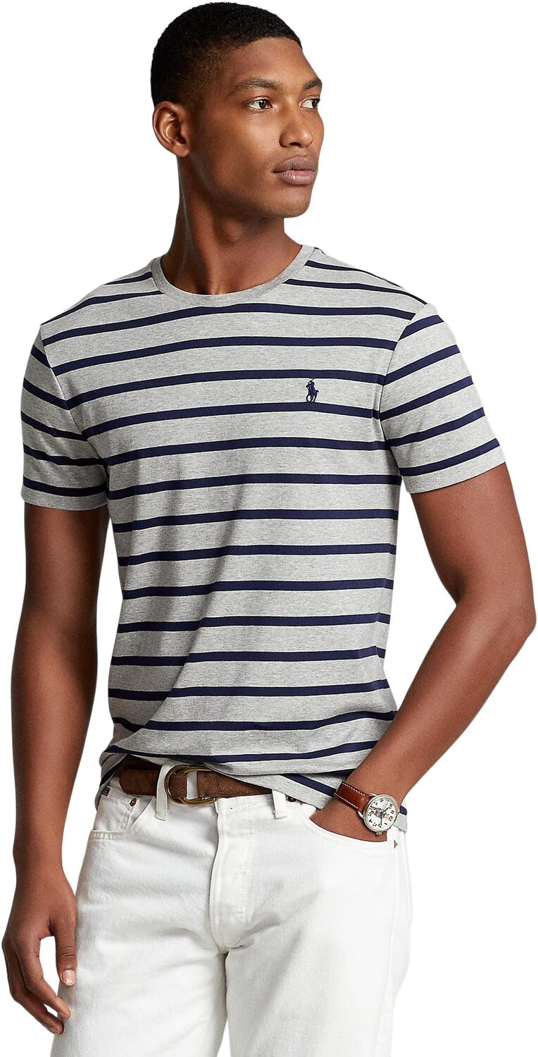 

Футболка классического кроя из мягкого хлопка с круглым вырезом Polo Ralph Lauren, серый
