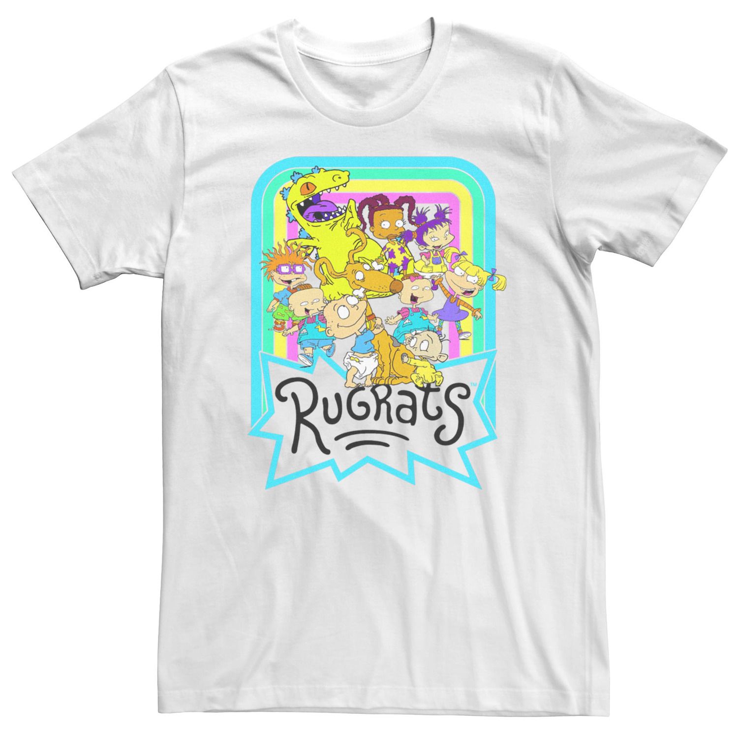 Мужская футболка Rugrats Neon Rainbow Group Licensed Character
