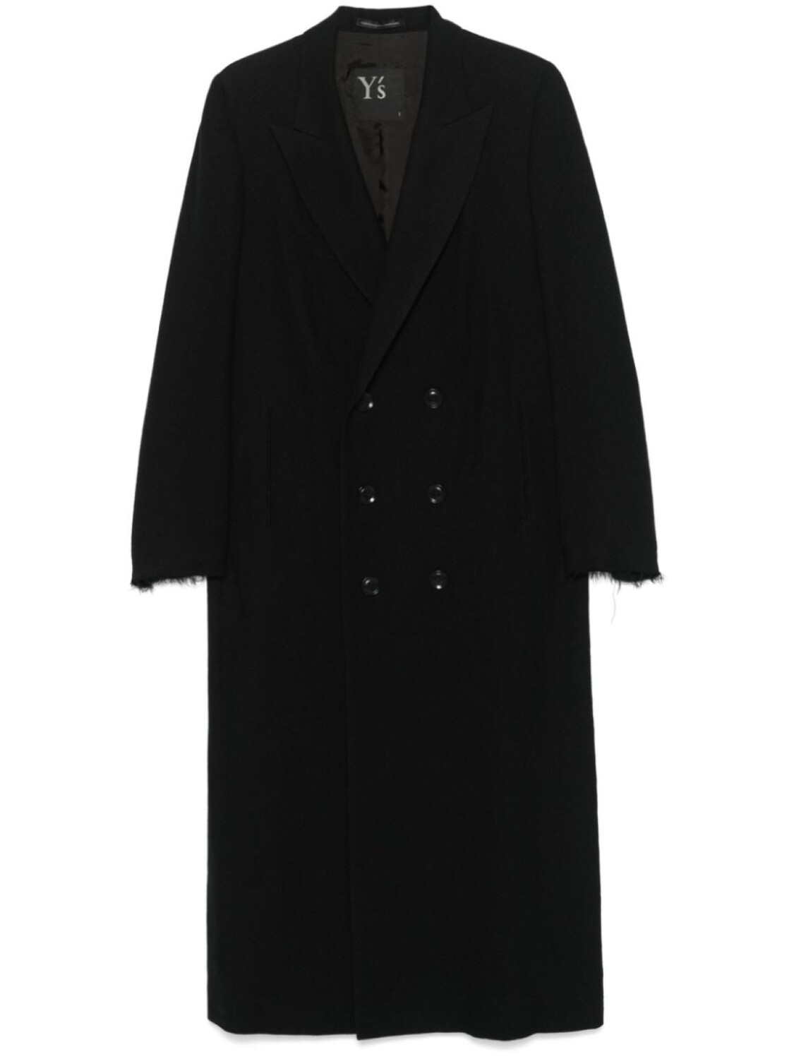 

Yohji Yamamoto двубортное пальто, черный