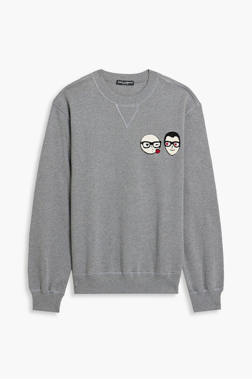 

Толстовка из французской хлопковой махры с аппликацией DOLCE & GABBANA, антрацит