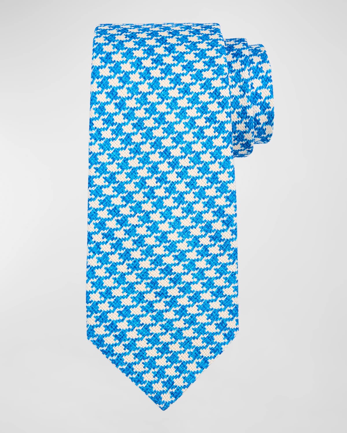 

Мужской шелковый галстук с узором «гусиные лапки» Kiton, цвет Blue Multi