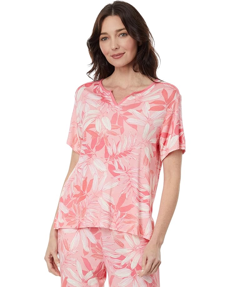 

Пижамный комплект Tommy Bahama Short Sleeve Cropped PJ Set, цвет Pink Floral