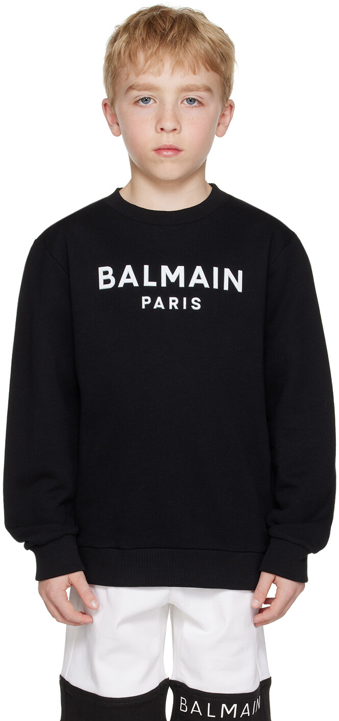 

Balmain Kids Черный свитшот с принтом