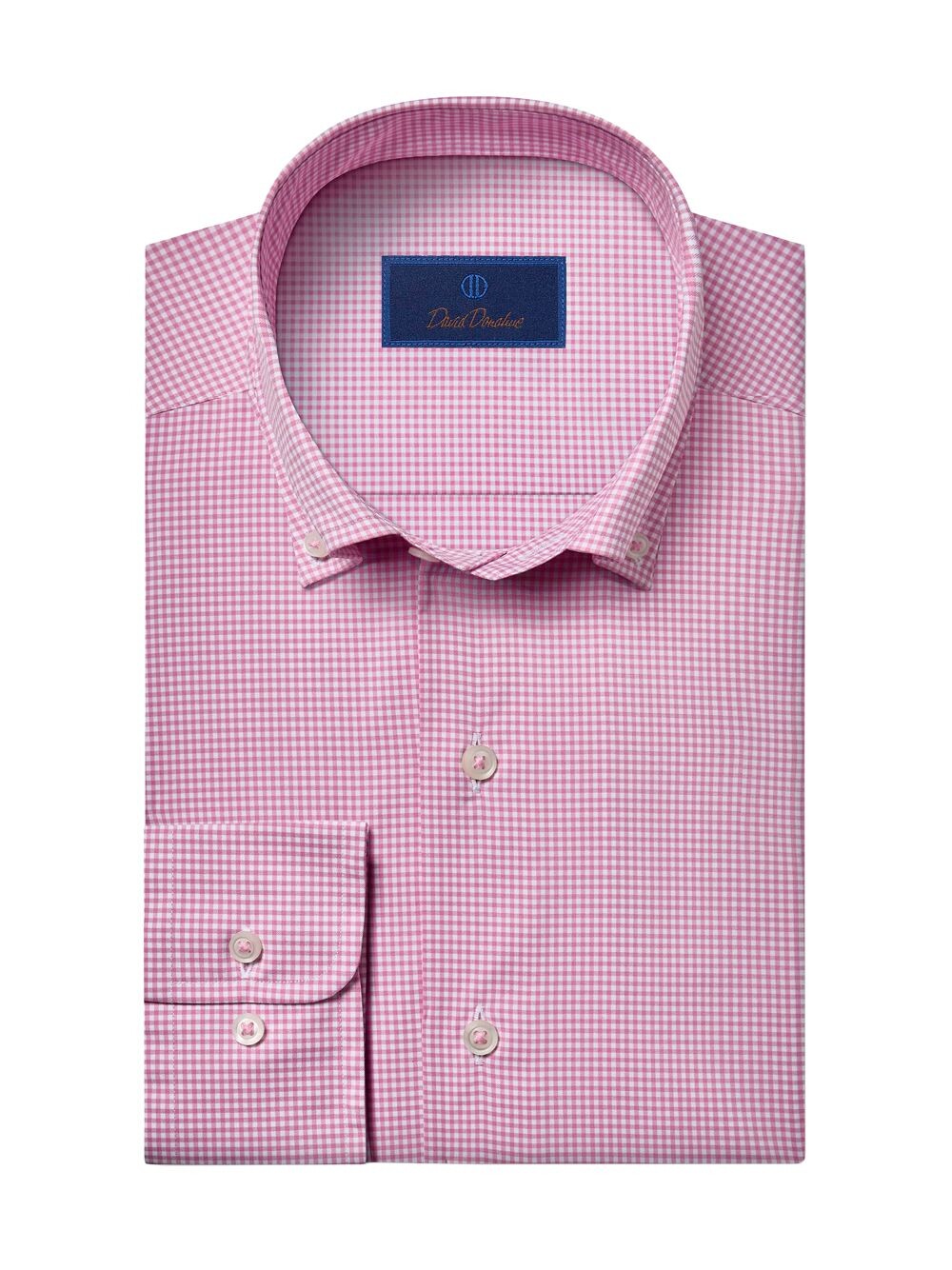 

Повседневная рубашка в клетку Gingham Check David Donahue, розовый